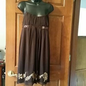 Chocolate brown spaghetti strap dress